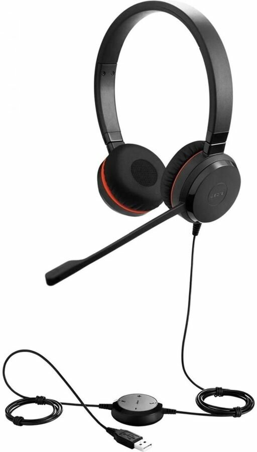 Гарнитура Jabra Evolve 40 MS, для контактных центров, накладные, проводные USB/3,5 мм, черный [6399-823-109]