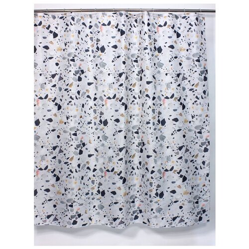 Штора для ванной Bath Plus Terrazzo 180х180 см текстиль белая