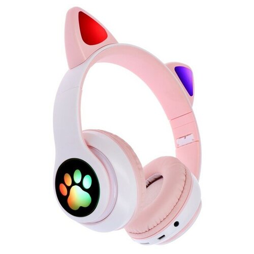 Наушники-Кошки MYBIT W-32 беспроводные MIC BT 50 AUX microSD MP3 400 мАч розовые 1767₽