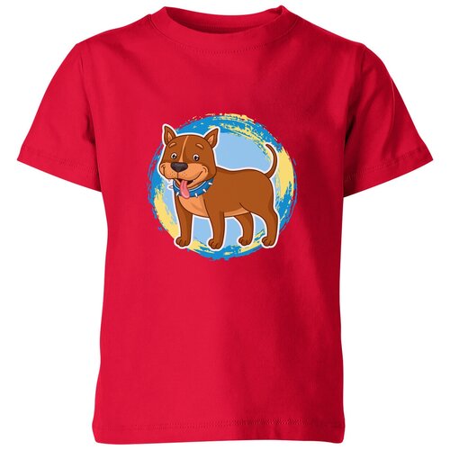 Футболка Us Basic, размер 10, красный мужская футболка стаффордширский терьер мультяшная собака 2xl синий