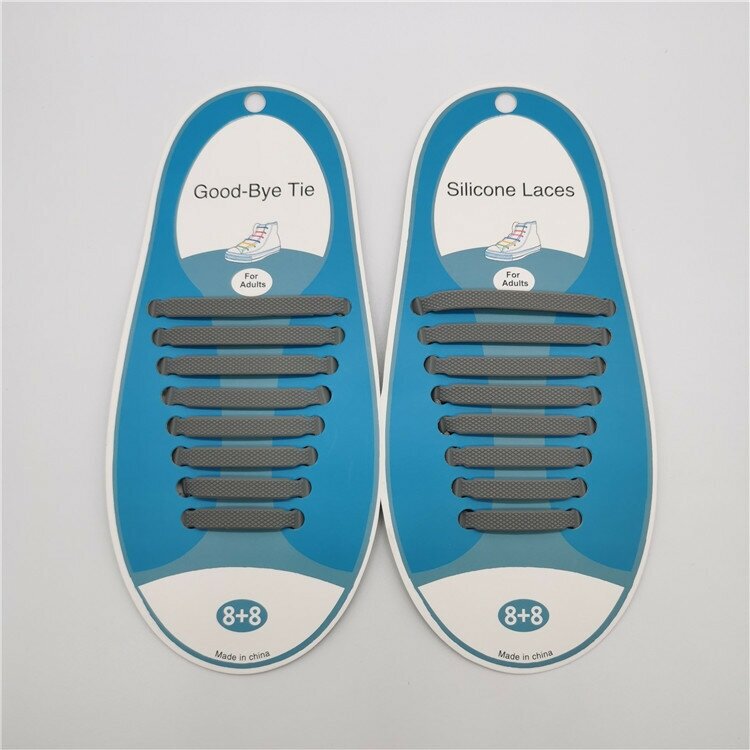 Силиконовые шнурки для обуви без завязок Серые