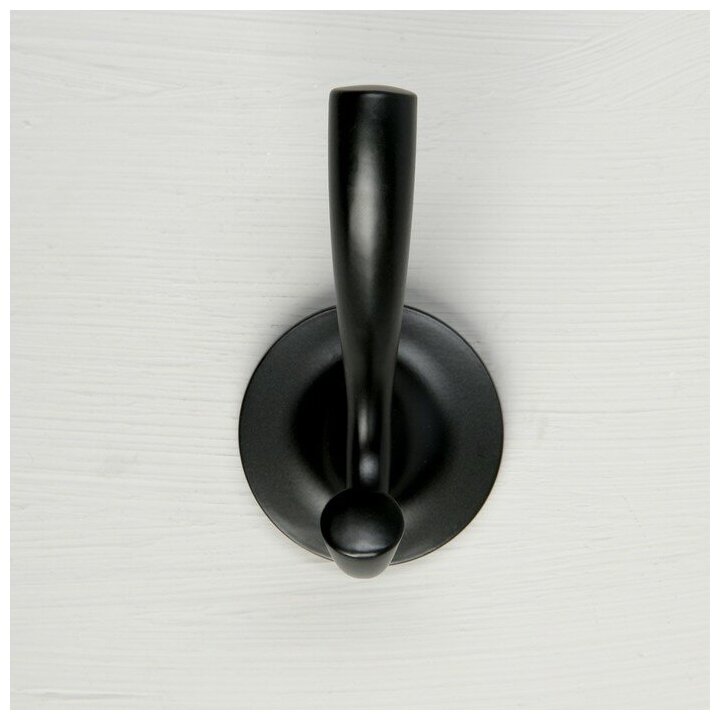 Крючок мебельный CAPPIO CONE, двухрожковый, цвет черный 7599948 - фотография № 2