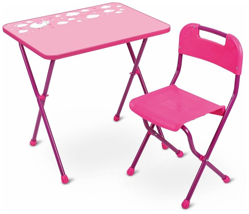 Комплект "Алина" дет. (3-7 лет, стол+стул пластм ,выс.57 см) розовый КА2/Р