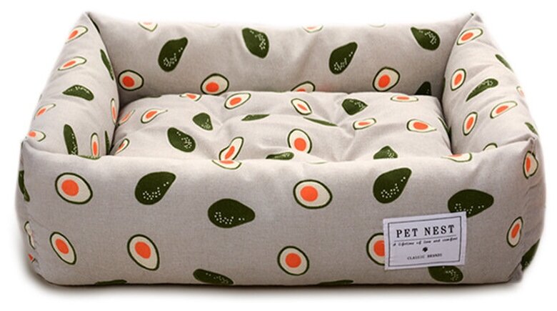 Прямоугольная лежанка со съемной подушкой для собак и кошек мелких пород - фотография № 1