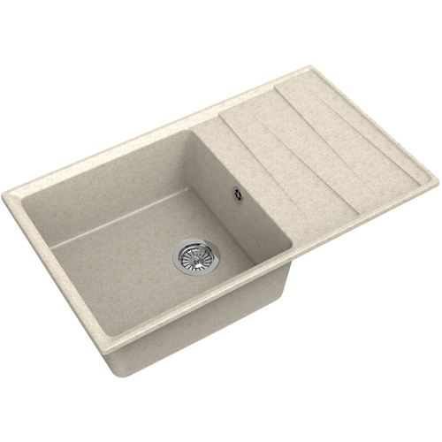 Мойка для кухни врезная 860*500мм чаша+крыло (бежевый) 860.328 ЭкоМ
