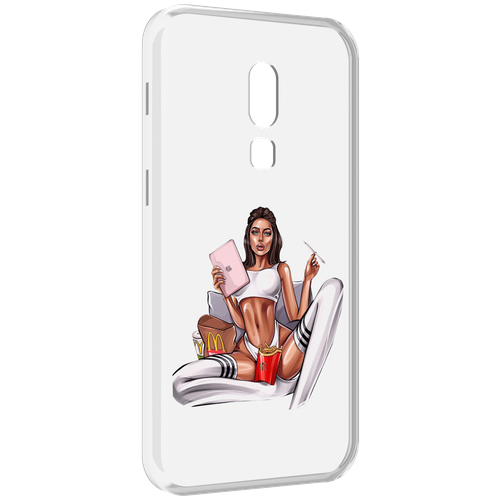 Чехол MyPads Модная-иллюстрация-девушки женский для Meizu V8 задняя-панель-накладка-бампер