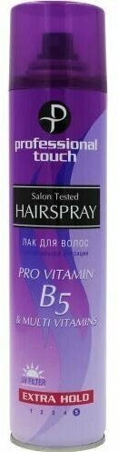 PROFESSIONAL TOUCH Лак для волос, В5 Multi vitamins, экстрасильная фиксация, 265 мл