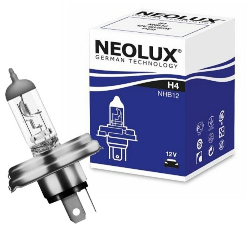 Лампа автомобильная галогенная Neolux Rally NL-HB12 H4 60/55W P45t