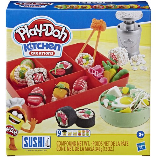 Масса для лепки Play-Doh Kitchen Creations Суши (E79155) 9 цв. масса для лепки play doh kitchen creations машинка для лапши e77765l0 5 цв