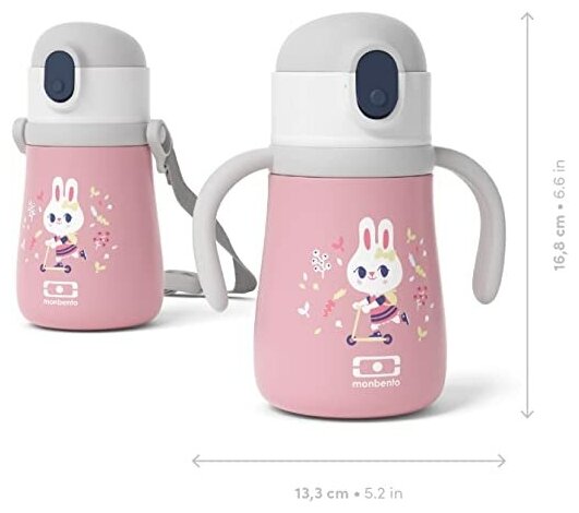 Термос детский 360 мл Monbento Stram pink bunny - фото №3