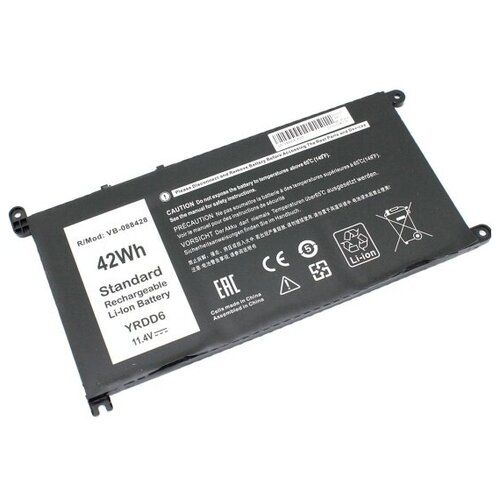 Аккумуляторная батарея Amperin для Dell Inspiron 14 5482 5485 (YRDD6) 11.4V 3600mAh OEM 088428 аккумулятор для dell 5490 11 4 3600mah p n vm732 0vm732 01vx1h 1vx1h yrdd6