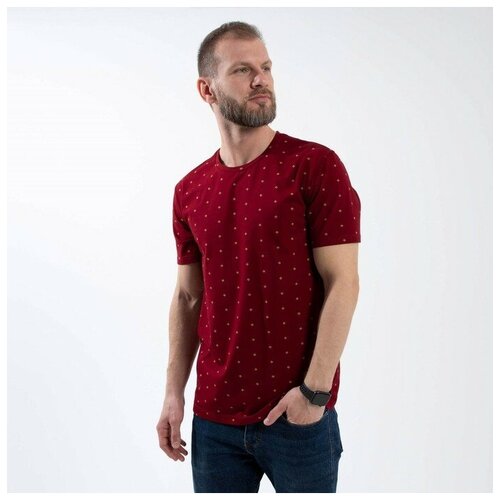 фото Футболка sl russian brand, размер 50, бордовый, черный