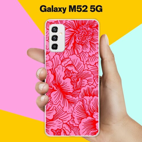 Силиконовый чехол на Samsung Galaxy M52 5G Цветы красные / для Самсунг Галакси М52