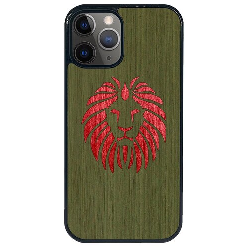 Чехол Timber&Cases для Apple iPhone 12 Pro Max TPU WILD collection - Царь зверей/Лев (Зеленый - Красный Кото)