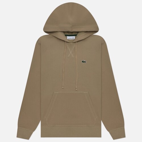 фото Женская толстовка lacoste loose fit cotton blend hoodie бежевый, размер xs