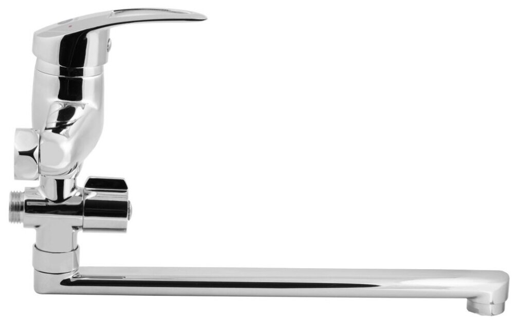 смеситель для ванны универсальный mitte economic ecn02bl с душевым набором хром - фото №6