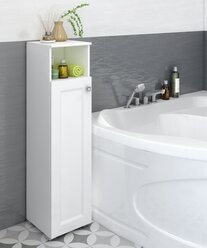 Шкаф для ванной комнаты, REGENT style, вштгранд 1дверь 1ниша, белый, левый, 115*30*30