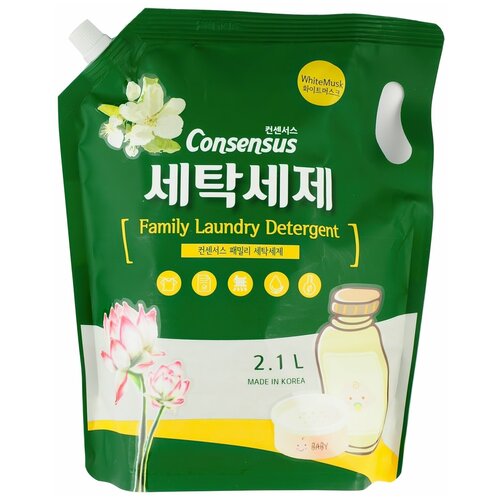 Consensus Liquid Laundry Detergent Жидкое средство для стирки (для всей семьи), аромат белого мускуса, 2100 мл, арт. 052185