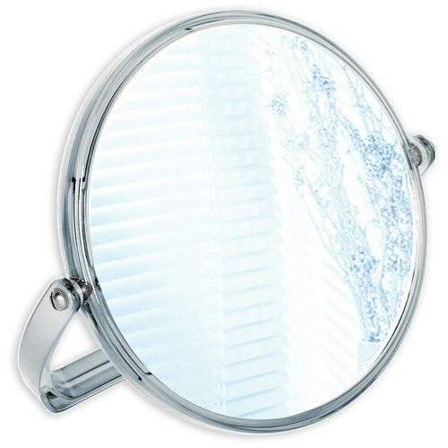 Зеркало настольное BRABIX, круглое, диаметр 17 см, двустороннее, с увеличением, прозрачная рамка, 607424 зеркало настенное brabix диаметр 17 см двусторонее с увеличением нержавеющая сталь выдвижное петли 607419