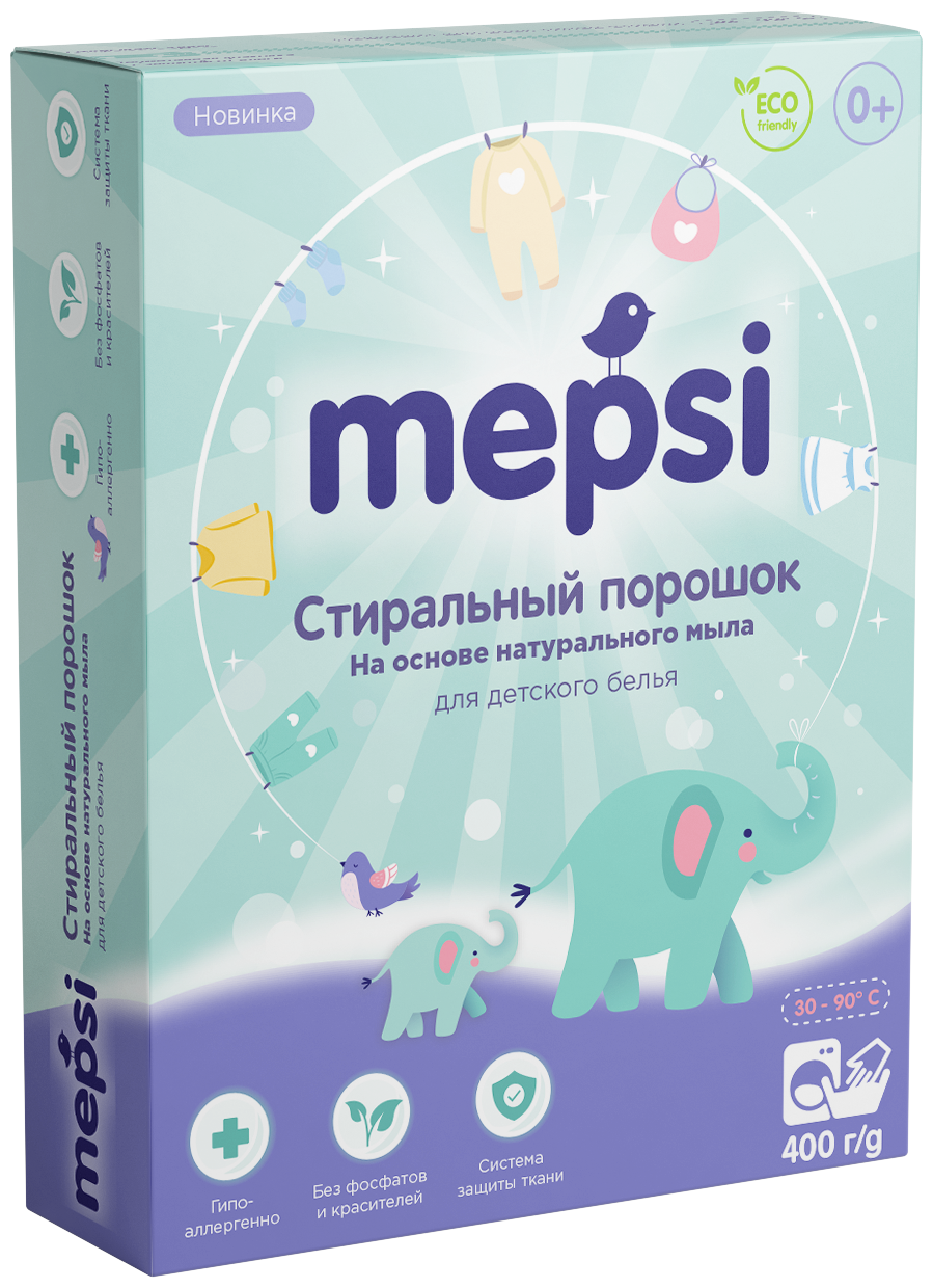 Стиральный порошок Mepsi для детского белья на основе натурального мыла 400г