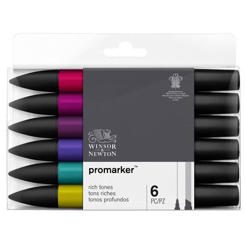 Winsor & Newton Набор маркеров Prromarker Rich tones (290111), черный, 6 шт.