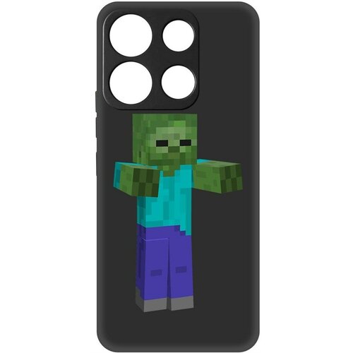 Чехол-накладка Krutoff Soft Case Minecraft-Гигант для ITEL A60 черный чехол накладка krutoff soft case minecraft гигант для itel vision 3 plus черный