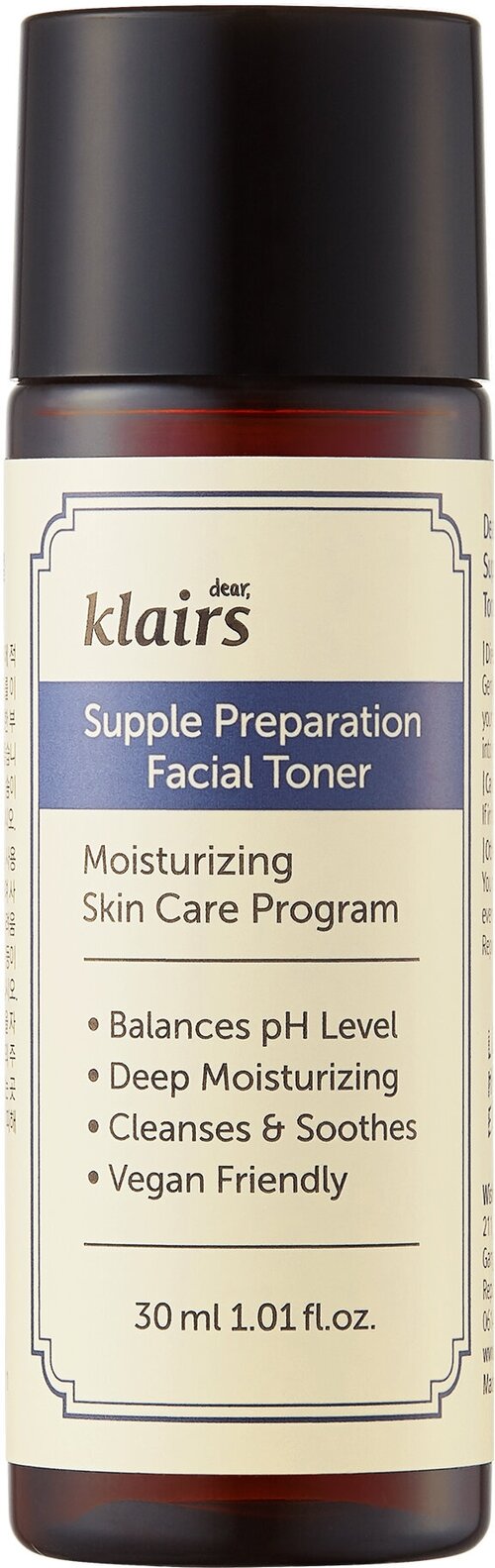 Dear, Klairs Увлажняющий тоник для лица Supple Preparation Facial Toner 30 мл