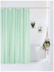 Штора для ванной комнаты/Зеленая/170х180 см