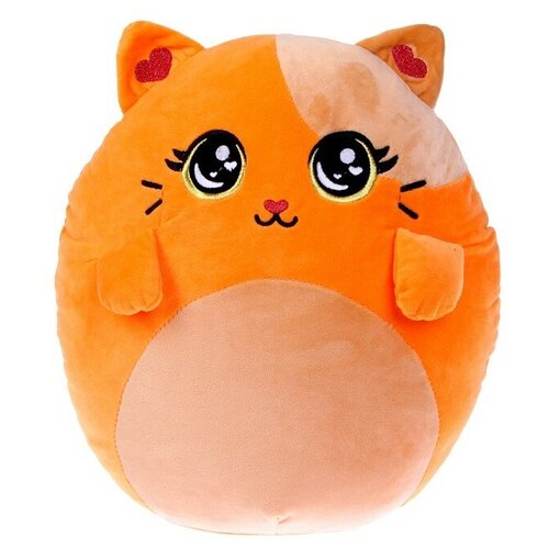 Мягкая игрушка Котик подушка игрушка кот голова глазастик цвет рыжий размер 35 40 см декоративная интерьерная