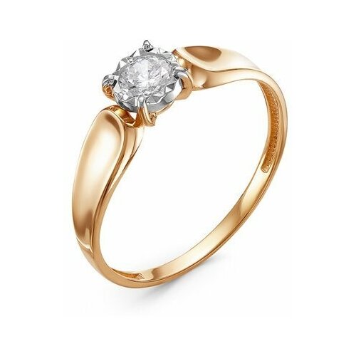 фото Золотое помолвочное кольцо кюз del'ta с фианитом d1100134 diamant-online