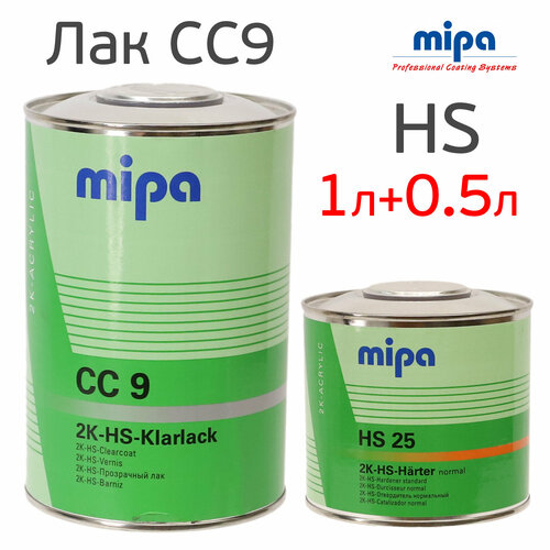 фото Лак mipa cc9 hs-klarlack (1л+0.5л) в комплекте с отвердителем hs25