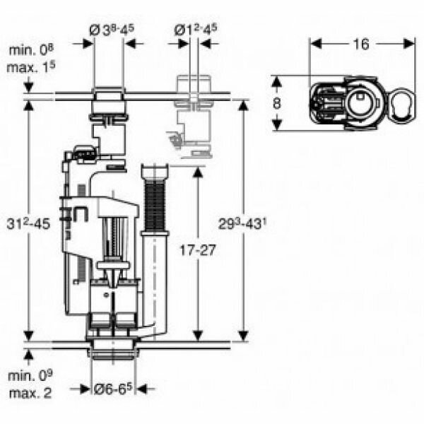 282.303.21.2 Запасной сливной клапан (2/4 л, 6/9 л, 2 режима смыва) Geberit - фото №15