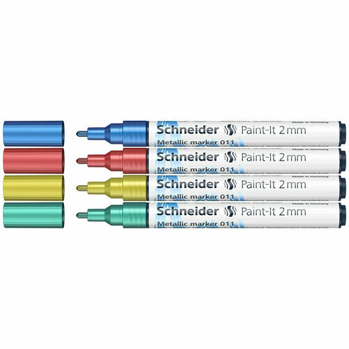 Набор маркеров для декорирования Schneider Paint-It 011 04цв, металлик, 2,0мм, 328764