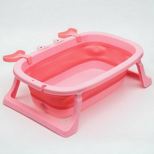 детские ванночки сималенд ванночка детская складная со сливом краб 67 см Ванночка детская складная со сливом, Краб, 67 см, цвет розовый