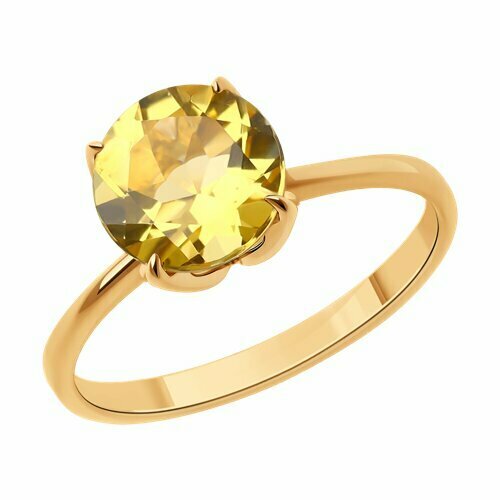 фото Кольцо, золото, 585 проба, цитрин, эмаль, размер 17 diamant-online