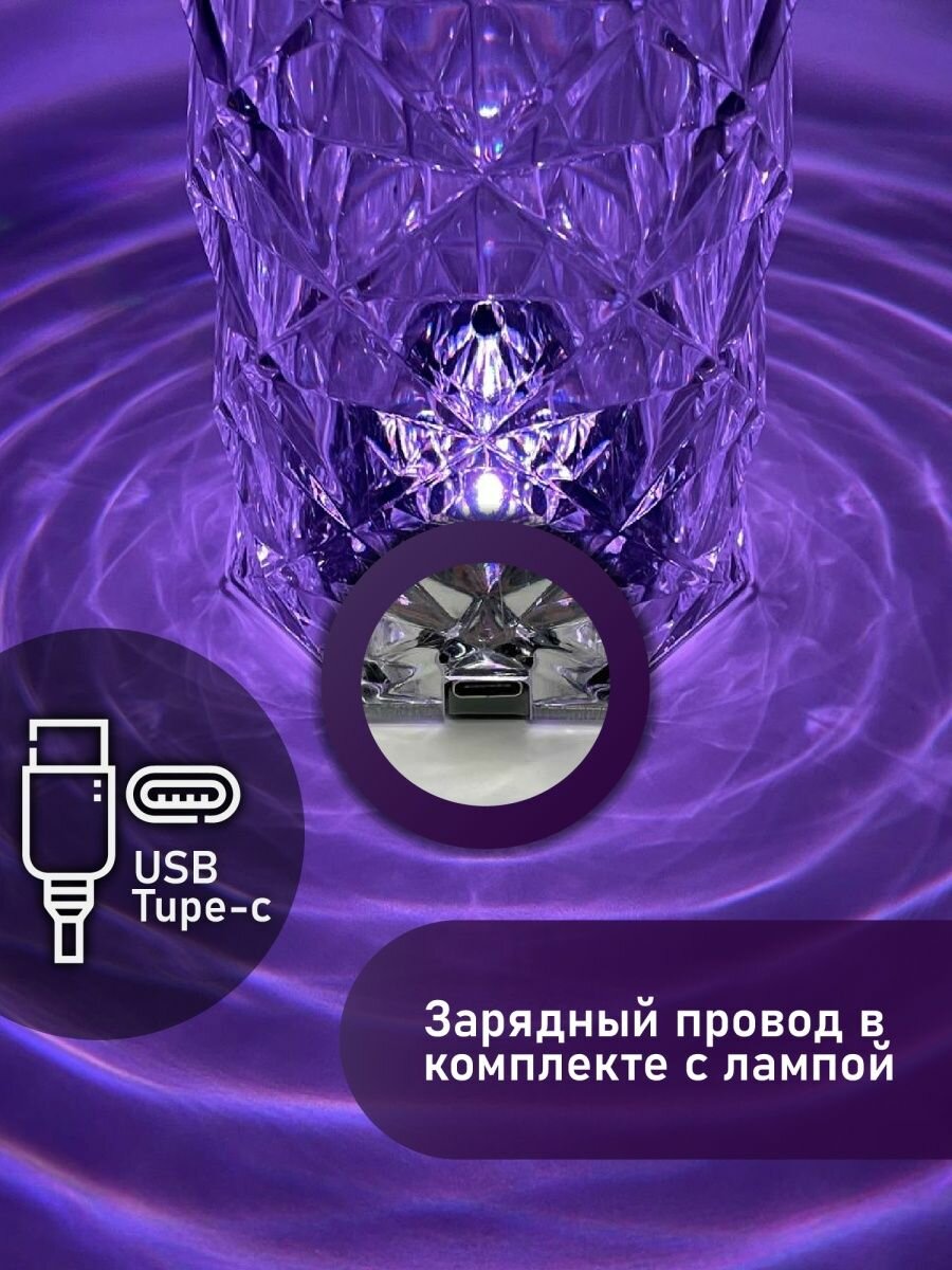 Лампа - ночник кристалл - фотография № 2