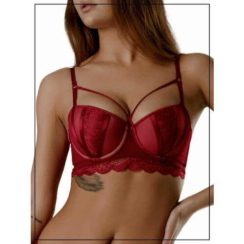 фото Бюстгальтер , размер 80b, бордовый anggee
