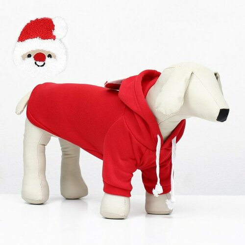 костюм для животных дед мороз размер 2xl красный Костюм для животных Дед Мороз, размер XL, красный