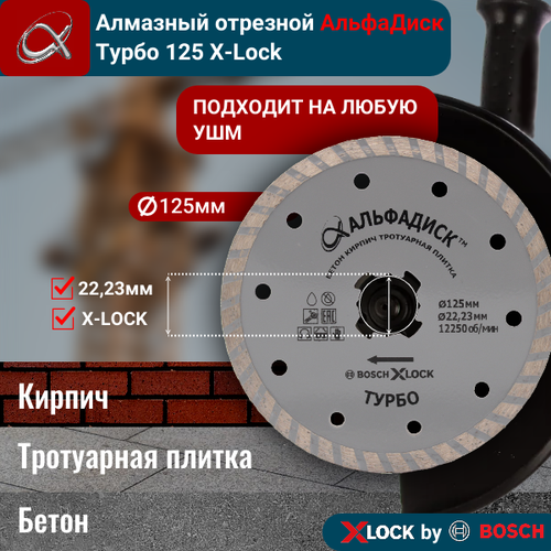 Алмазный отрезной Альфа Диск Турбо 125 мм X-lock 5016