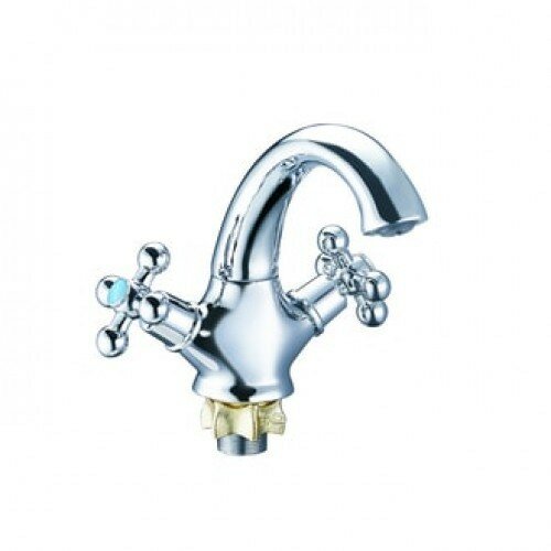 фото Смеситель для умывальника монолитный, кер. (1/2) 180, гайка (корона) DML1-A827