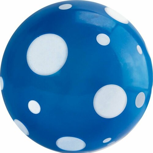 Детский мяч с рисунком Горошек, диаметр 23 см, сине-белый