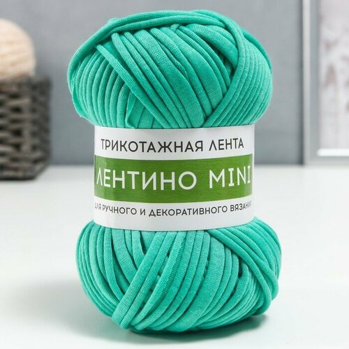 фото Пряжа трикотажная 100% хлопок "лентино mini" 100 гр 40 м цвет 31 бирюза softino