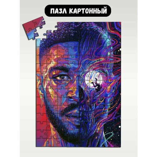 Пазл картонный 29x20 см, размер А4, 120 деталей, модель Музыка Kid Cudi - 1639