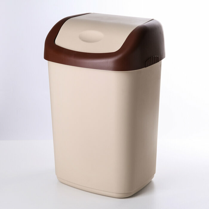 фото Контейнер для мусора с крышкой Полимербыт, 14 л