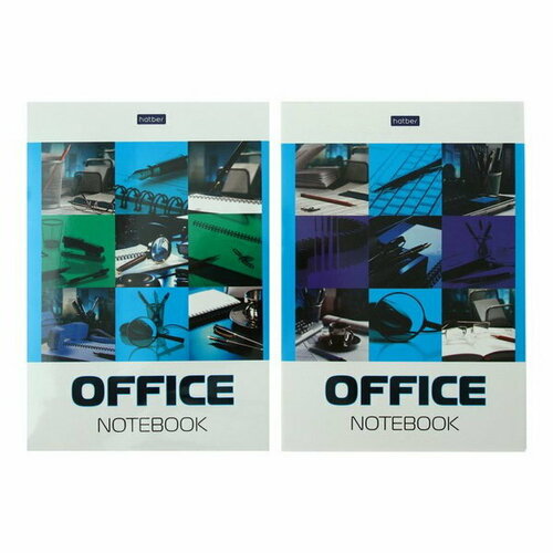 Блокнот А5, 40 листов на клею OFFICE, бумажная обложка, глянцевая ламинация, жёсткая подложка, блок 80 г/м2