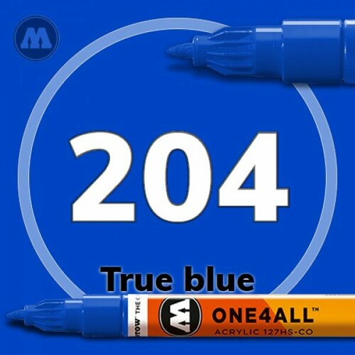 Маркер акриловый Molotow 204 Синий (True blue) 1.5 мм краска molotow premium baby blue полуглянцевая 400 мл