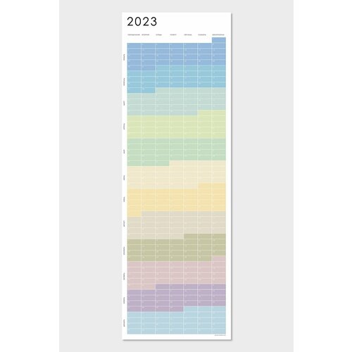 офисный декор 2023 настенный календарь 2023 подвесной календарь настенный календарь планировщик ежедневный настенный календарь на холодил Календарь 2023 настенный POSTERMARKT, размер 30х90 см, светлый, календарь в подарочном тубусе