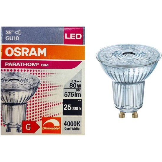 Светодиодная лампа LEDVANCE-OSRAM Osram new PARATHOM DIM Spot PAR16 GL 80 dim 83W/940 36° 575lm GU10