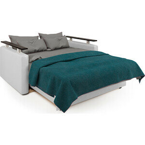 Диван-кровать Шарм-Дизайн Шарм 140 фиолетовая рогожка и черная экокожа