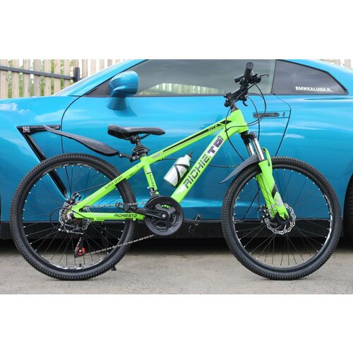 Велосипед RICHIESTO 24 Алюминиевая рама 14 Горный Для детей и подростков Спортивный Универсальный салатовый 2115000₽